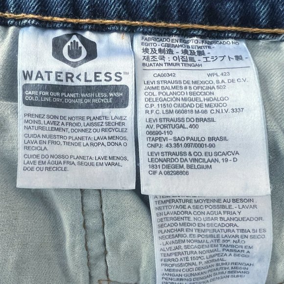 Men's Levi's 505 Regular Jeans Blue Size 36x34 Clothes Denim Solid Straight Leg - Picture 5 of 10